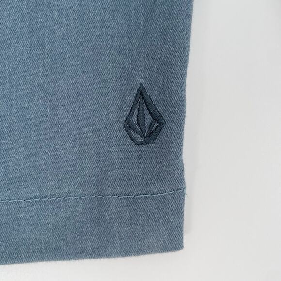 Volcom Chino Shorts 28 Mens Gray Blue Casual True To This Pockets Skateboarding - Picture 8 of 9